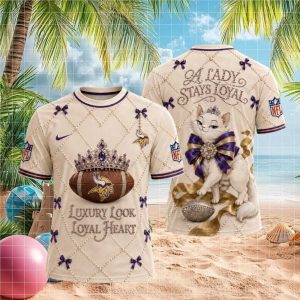 Minnesota Vikings White Cat A Lady Stays Loyal Shirt