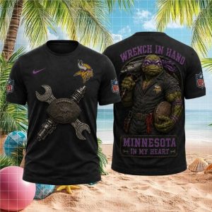 Minnesota Vikings Wrench in Hand Ninja Turtle Football Fan Gift T Shirt