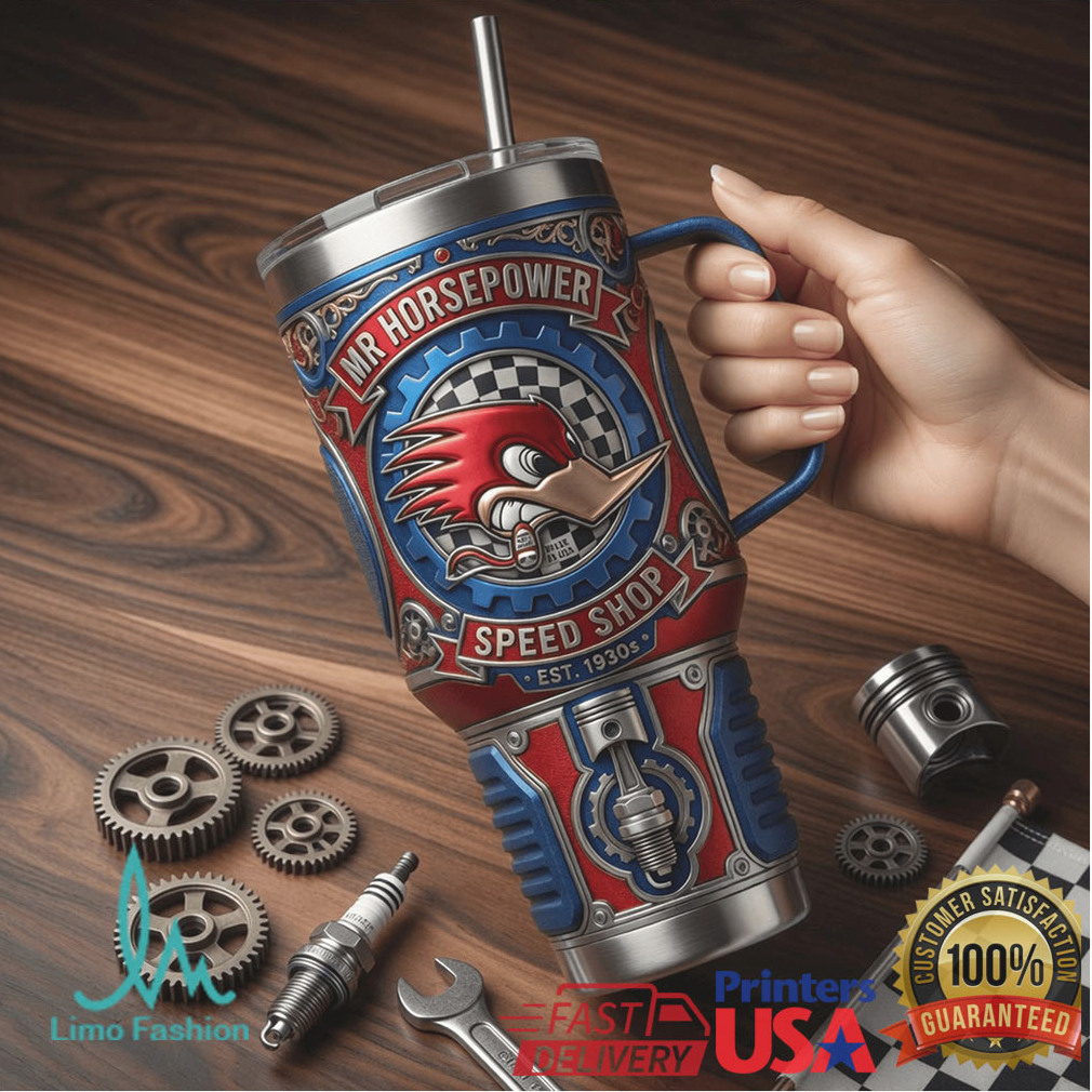 Mr Horsepower Speed Shop Clay Smith Cams Woodpecker Retro 2026 Vintage Gifts For Men Stainless Steel Insulated Tumbler