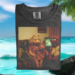 Muppets Cast Drinking Beer Funny Sitcom Parody Graphic T Shirt
