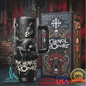My Chemical Romance Black Parade Skeleton Emo Retro 20oz Gift Stainless Steel Insulated Tumbler