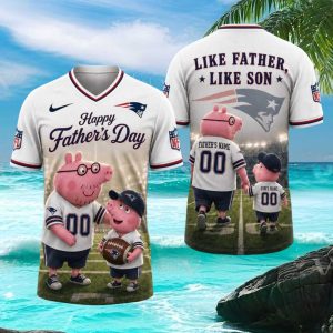 New England Patriots Custom Father’s Day Piglet Name & Number T Shirt
