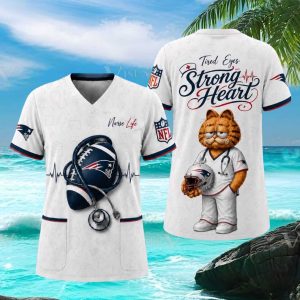 New England Patriots NFL Garfield Nurse Life Cartoon T Shirt