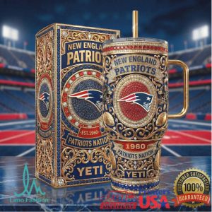 New England Patriots Nation Est 1960 Vintage 20oz Fan Gift Stainless Steel Insulated Tumbler