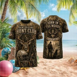 New Orleans Football Hunt Club T Shirt Camo Deer Hunter Game Day Apparel