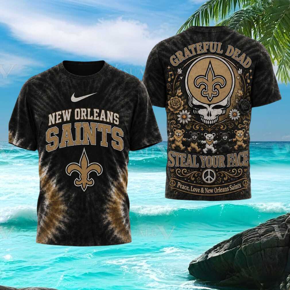 New Orleans Saints Grateful Dead Steal Your Face Tie Dye T Shirt New Orleans Saints Grateful Dead Steal Your Face Tie Dye T Shirt