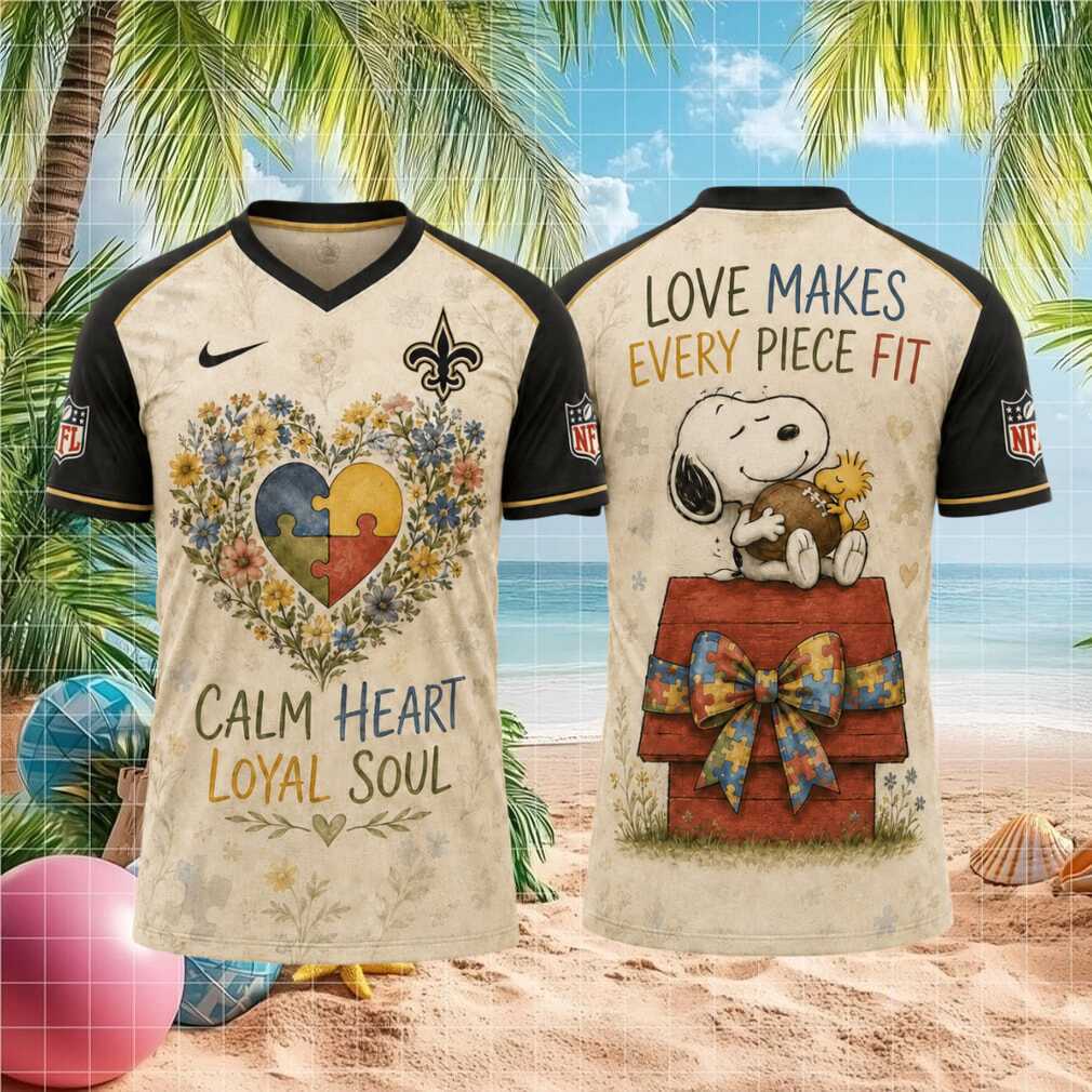New Orleans Saints Snoopy Autism Awareness Calm Heart Loyal Soul T Shirt New Orleans Saints Snoopy Autism Awareness Calm Heart Loyal Soul T Shirt