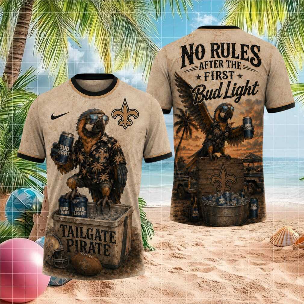 New Orleans Saints Tailgate Pirate T Shirt Bud Light Parrot Fan T Shirt New Orleans Saints Tailgate Pirate T Shirt Bud Light Parrot Fan T Shirt