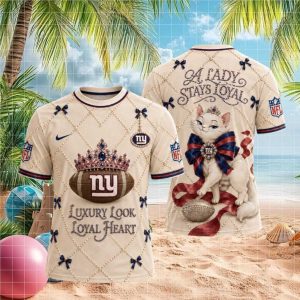 New York Giants Luxury Pearl Tiara Cat Loyal Heart T shirt