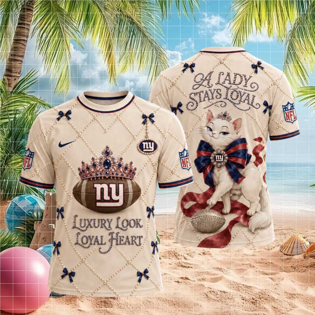 New York Giants Luxury Pearl Tiara Cat Loyal Heart T shirt New York Giants Luxury Pearl Tiara Cat Loyal Heart T shirt
