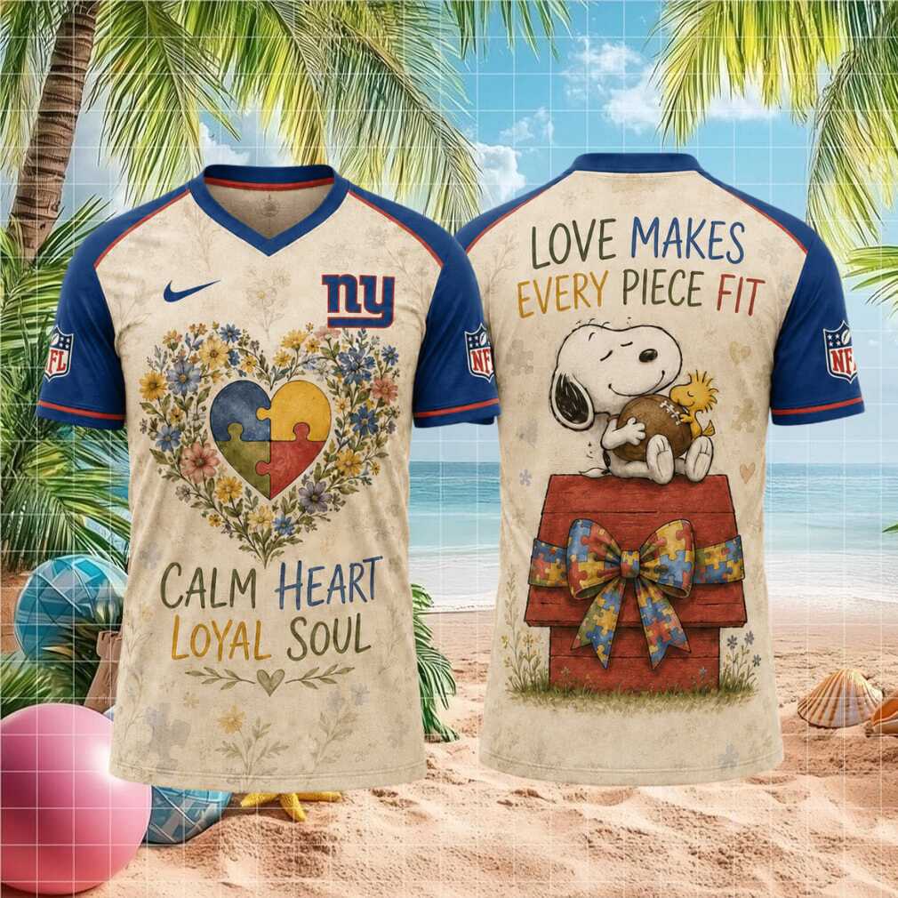 New York Giants Snoopy Autism Awareness Floral Football T Shirt New York Giants Snoopy Autism Awareness Floral Football T Shirt