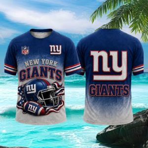New York Giants Team Logo Helmet Game Day Apparel T Shirt