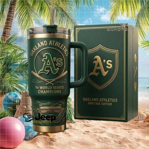 Oakland Athletics Heritage Edition 9x World Series Champions Retro Fan Gift Stainless Steel Insulated Tumbler