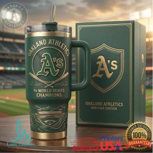 Oakland Athletics MLB 9x World Series Champions Vintage Baseball Heritage Stainless Steel Insulated Tumbler