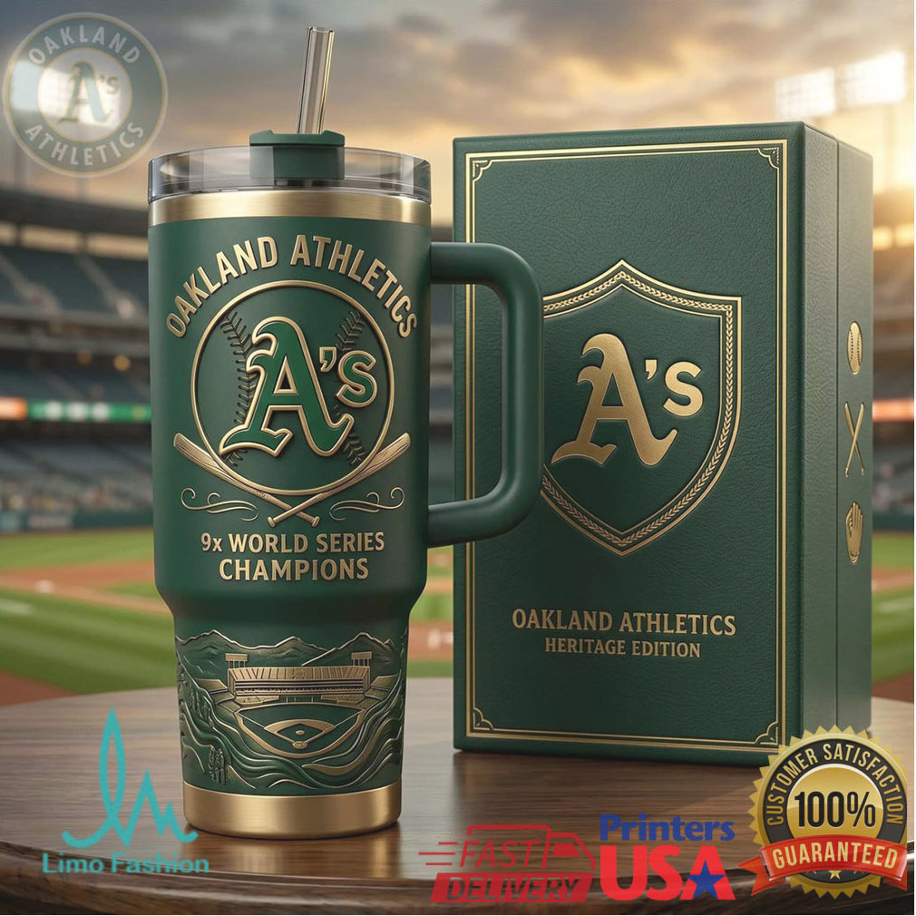 Oakland Athletics MLB 9x World Series Champions Vintage Baseball Heritage Stainless Steel Insulated Tumbler Oakland Athletics MLB 9x World Series Champions Vintage Baseball Heritage Stainless Steel Insulated Tumbler