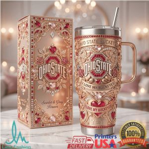 Ohio State Buckeyes Scarlet and Gray Forever Vintage 20oz Fan Gift Stainless Steel Insulated Tumbler