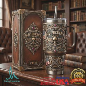 Old Fuckers Club Lifetime Member 2026 Retro Biker Style Gifts for Men Stainless Steel Insulated Tumbler