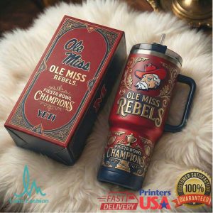 Ole Miss Rebels Fiesta Bowl Champions NCAA Sports Retro 20oz Gift Stainless Steel Insulated Tumbler