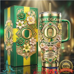 Oregon Ducks Duck Mom NCAA 2026 Vintage Floral Style Gifts for Fans Stainless Steel Insulated Tumbler