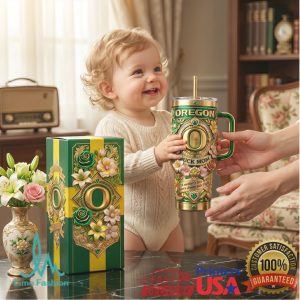 Oregon Ducks Duck Mom NCAA 2026 Vintage Floral Style Gifts for Fans Stainless Steel Insulated Tumbler