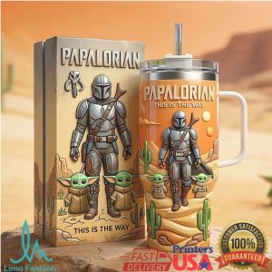 Papalorian This Is The Way Father's Day 2026 Retro Star Galaxy Gifts For Dad Stainless Steel Insulated Tumbler