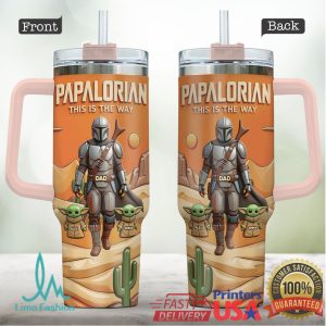 Papalorian This Is The Way Father's Day 2026 Retro Star Galaxy Gifts For Dad Stainless Steel Insulated Tumbler