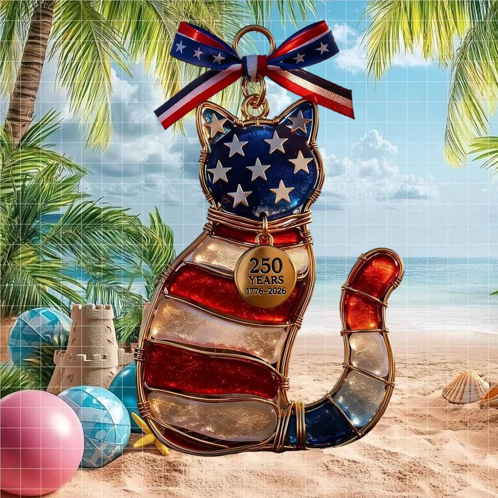 Patriotic American Cat 250th Anniversary Stars and Stripes Feline Lover Ornament Patriotic American Cat 250th Anniversary Stars and Stripes Feline Lover Ornament