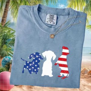 Patriotic Dachshund American Flag 4th of July Dog Lover T Shirt