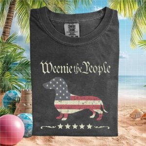Patriotic Dachshund Weenie The People American Flag Vintage T Shirt