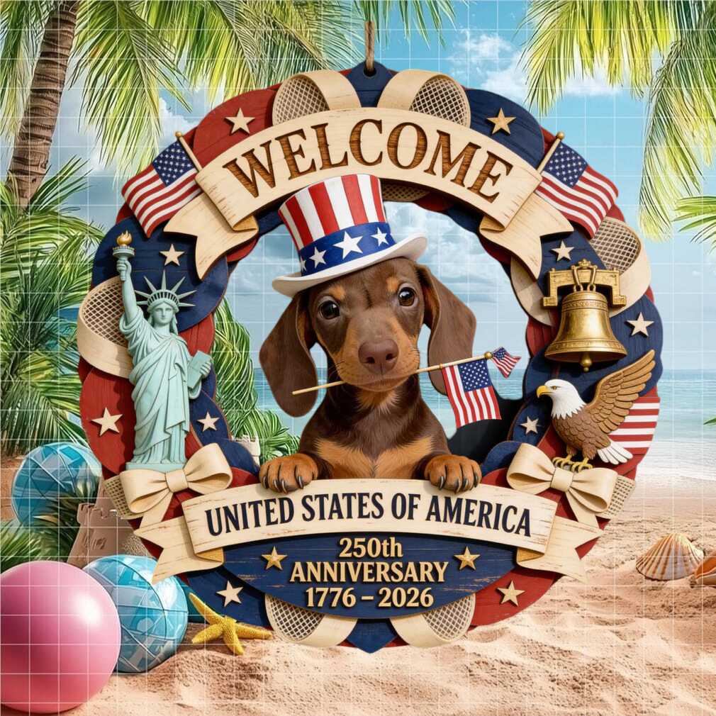 Personalized Dachshund Uncle Sam 250th Anniversary Patriotic Welcome Ornament Personalized Dachshund Uncle Sam 250th Anniversary Patriotic Welcome Ornament