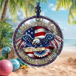 Personalized Martinez Family America 250 Years of Freedom Eagle Ornament