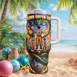 Personalized Super Saiyan Dad Dragon Ball Z Custom Name Tumbler