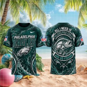 Philadelphia Eagles Gone Fishing Bass Bait Sportswear T shirt