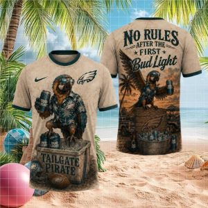Philadelphia Eagles Tailgate Pirate Parrot Bud Light 3D T Shirt