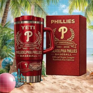Philadelphia Phillies 143rd Anniversary Official MLB Baseball Fan Stainless Steel Insulated Tumbler