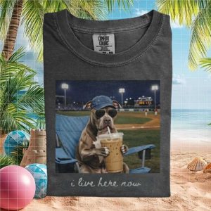 Pitbull I Live Here Now Baseball Iced Coffee T Shirt