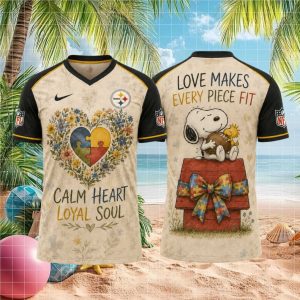 Pittsburgh ST Shirtlers Snoopy Autism Awareness Floral Football T Shirt