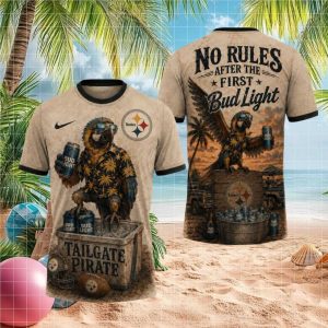 Pittsburgh ST Shirtlers Tailgate Pirate Parrot Bud Light 3D T Shirt