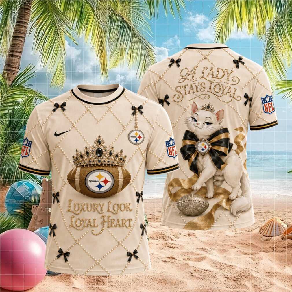 Pittsburgh ST shirtlers Cat Pearl Bow Lady Stays Loyal Shirt Pittsburgh ST shirtlers Cat Pearl Bow Lady Stays Loyal Shirt