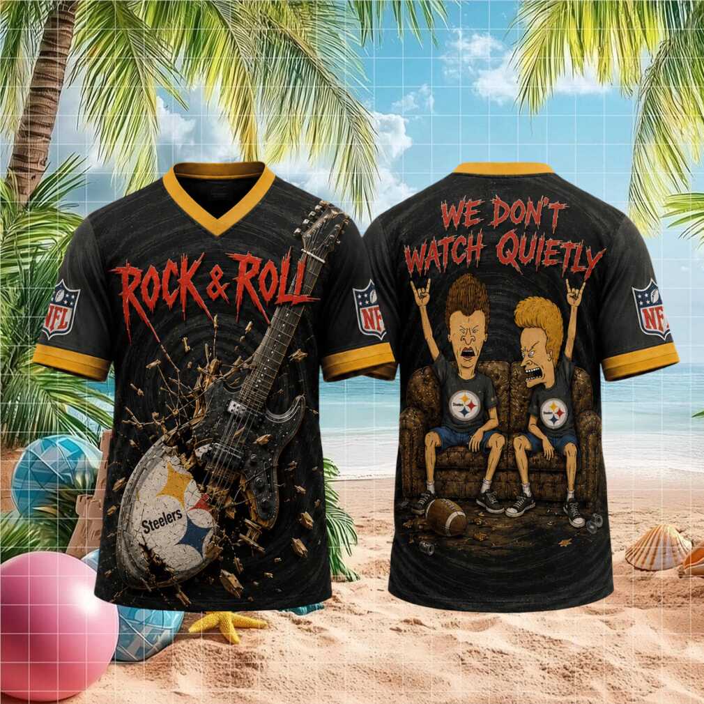 Pittsburgh Steelers Beavis and ButHead Rock And Roll Football T Shirt Pittsburgh Steelers Beavis and ButHead Rock And Roll Football T Shirt