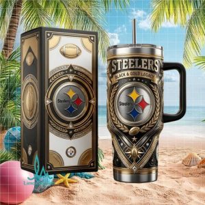Pittsburgh Steelers Black and Gold Legacy NFL Football Fan Gift Stainless Steel Insulated Tumbler