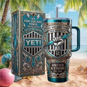 Port Adelaide Power AFL True Believers Power Legacy Fans Stainless Steel Insulated Tumbler