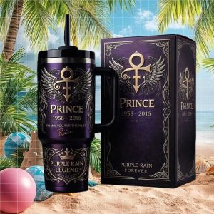 Prince Purple Rain Legend Thank You For The Music Tribute Vintage Fans Gift Stainless Steel Insulated Tumbler