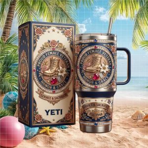 Proud Female Veteran Honor Grace 1948 Anniversary Military Women Gift Stainless Steel Insulated Tumbler