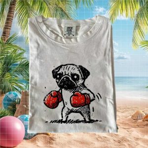 Pug Boxer Dog Funny Fighting Sports Graphic Comfort Colors T Shirt