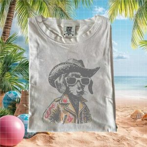 Retro Cowboy Dachshund Dog Western Style Vintage Graphic T Shirt