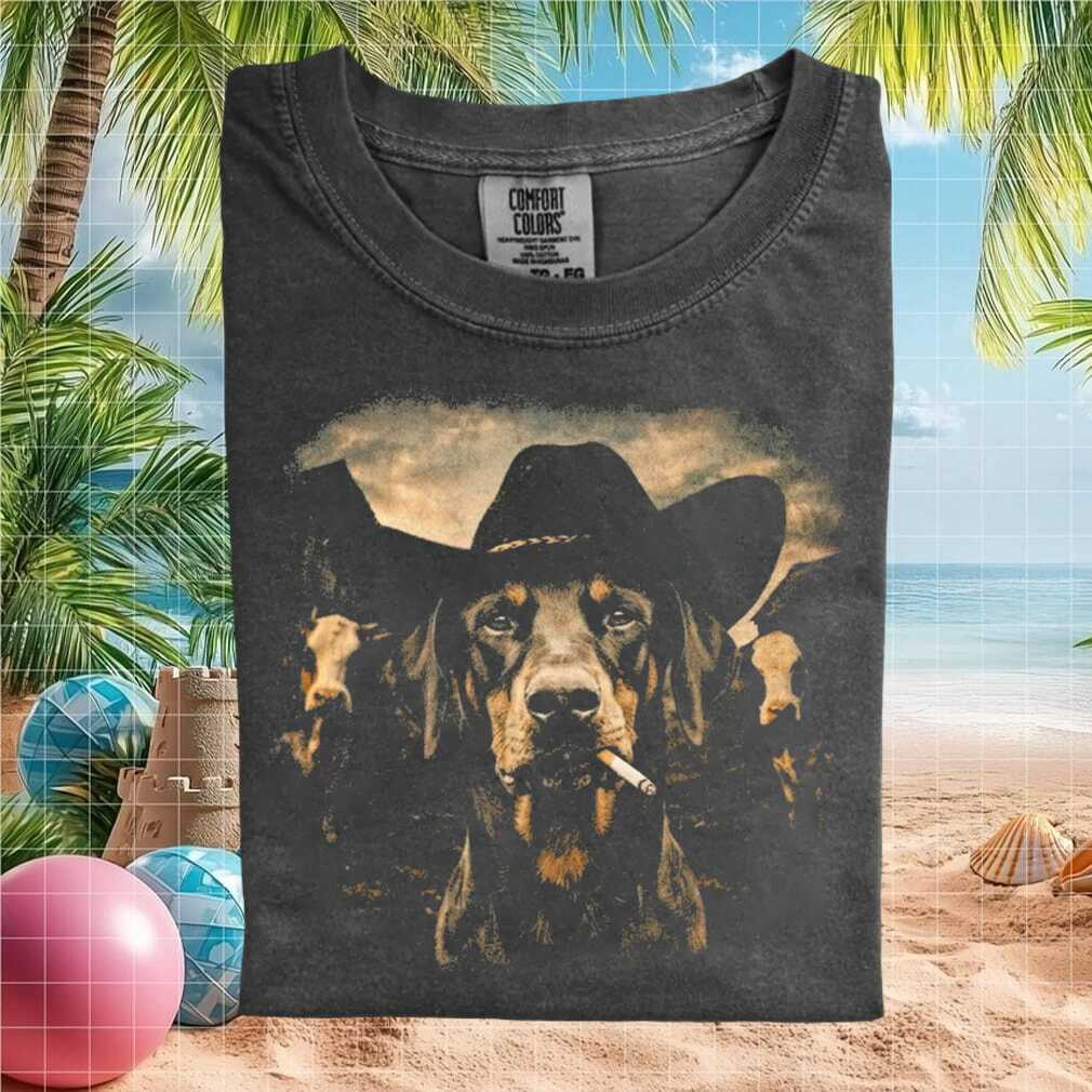 Rottweiler Cowboy Hat Smoking Cigarette Western T Shirt Rottweiler Cowboy Hat Smoking Cigarette Western T Shirt