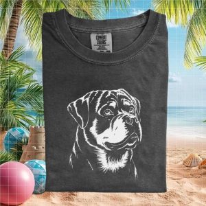 Rottweiler Dog Portrait Minimalist Line Art Pet Lover T Shirt