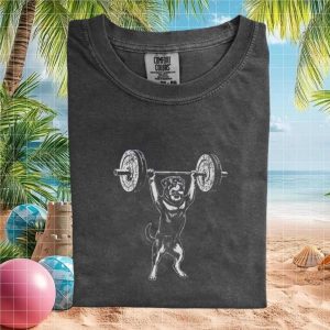 Rottweiler Weightlifting Gym Fitness Comfort Colors T Shirt