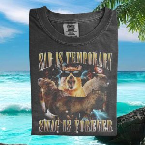 Sad Is Temporary Swag Is Forever Capybara Galaxy Graphic T Shirt